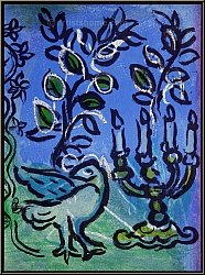Marc Chagall: The Candlestick (Le chandelier) 1962, Original Lithograph for Jerusalem Windows | Genuine Prints