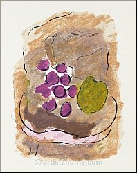 Georges Braque: Original Lithograph, Still Life with Fruits 1962, Kronenhalle - Genuine Limited Edition Prints