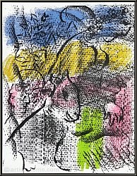 Marc Chagall: Original Lithograph XXe Sicle 1970, Woman and Donkey