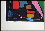 Andr Lanskoy: Abstract Composition on Black, signed Lithograph Arches