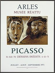Pablo Picasso: Original Exhibition Poster for Muse Rattu Arles, Dessins indits 1971 - Lithographs | Posters