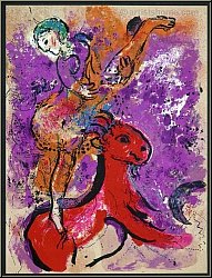 Marc Chagall: Woman Circus Rider on Red Horse, L'cuyre au cheval rouge, 1957 | Original Lithographs | Prints