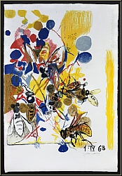 Graham Sutherland: Bees, 1963, Original Lithograph, signed (Insects, Honey Bee) Rare Original Prints, Graphics