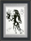Marc Chagall: 'The Offering' (L'offrande) 1960 Original Lithograph, Woman with Flowers and Sun | Graphic work