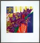 Liz Jardine: 'Firecracker' Purple Blossoms, Original Floral Serigraph, signed | Graphic work, Prints - Flowers