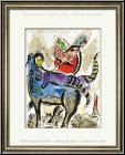 Clown embracing a blue cow, floating in the air above the Eiffel Tower | Birthday gift ideas (comes unframed)