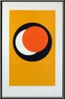 Genevive Claisse: Silkscreen Print 'Cercles' Circles on Yellow 1967 signed - Op-Art | Original Serigraphs