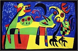 Joan Miro: Dog Barking at the Moon - Le chien aboyant  la lune, 1952, Original Lithograph Mourlot | Prints