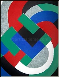Sonia Delaunay: Algorithm, 1969, Original Lithograph, geometric composition - Lithographs | Original Prints