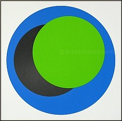 Genevive Claisse: Original Silkscreen Print 'Cercles' Circles on White, 1967, signed - Op-Art | Serigraphs