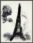 Marc Chagall: Place de la Concorde with Eiffel Tower and Flowers for Vision de Paris 1952, Original Lithograph
