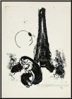 Marc Chagall: Mother and child at the Eiffel Tower, 1954, Lithograph