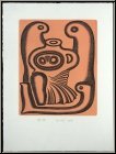 Arnold Leissler: Figura terracotta, 1969, Etching in colors, signed