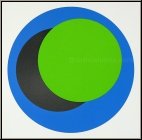 Genevive Claisse: Silkscreen Print Circles on White, Op-Art 