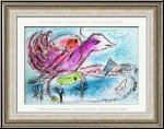 Marc Chagall: The Bay, La Baie 1962 Original Lithograph, bird with couple in love, honeymoon | Graphic work