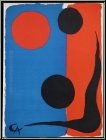 Alexander Calder: Composition on Red and Blue 1966 Original Lithograph